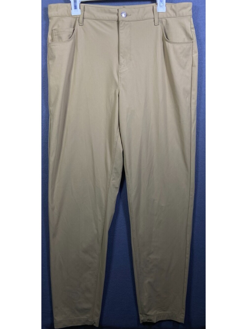 Fabletics Golf Pants Mens 36x34 (32) Stretch Performance Beige Athleisure Active